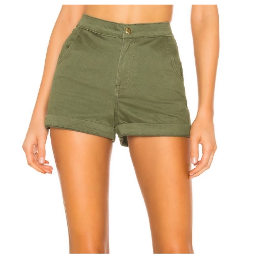 superdown genevieve cargo shorts olive green high waisted